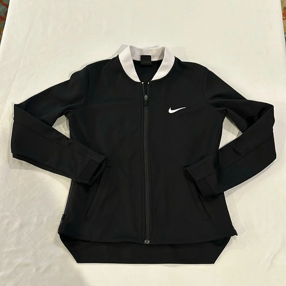 Nike women’s track jacket black size full zip‎ small EUC - Picture 1 of 5